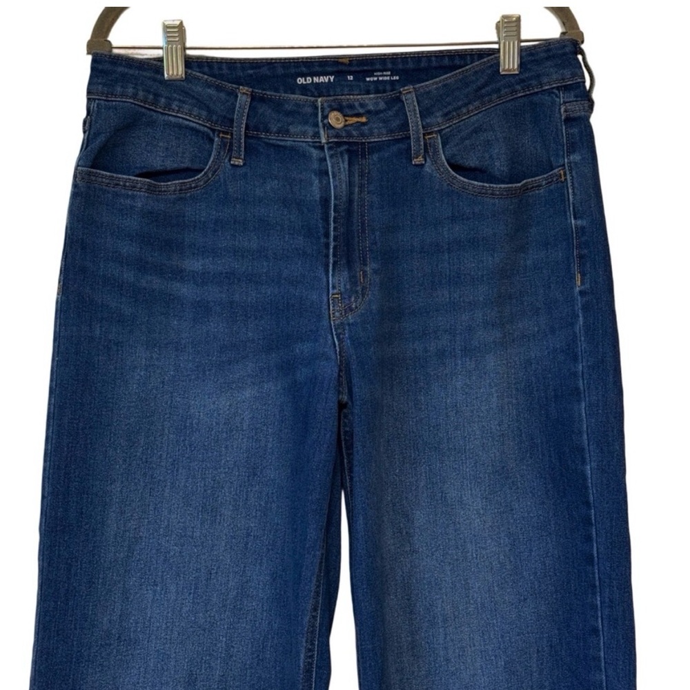 Old Navy Blue Wow High Rise Wide-Leg Jeans 12 - Picture 6 of 11